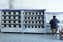 Rows of electrical testing equipment